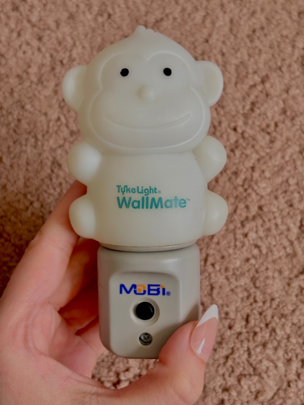 Mobi Tyke Lite WallMate Monkey Cool LED Wall Plug In Nursery Childrens Bedroom